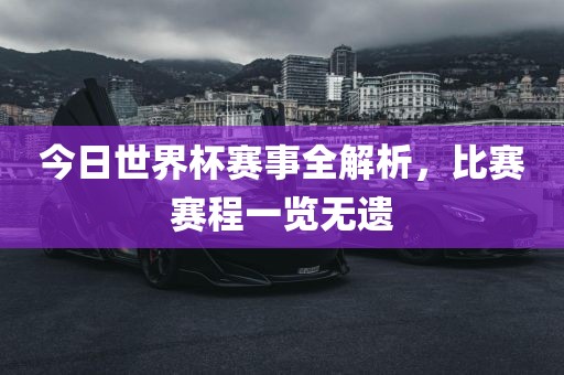 今日世界杯赛事全解析，比赛赛程一览无遗