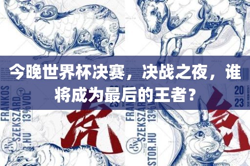 今晚世界杯决赛，决战之夜，谁将成为最后的王者？