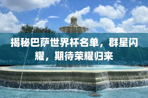 揭秘巴萨世界杯名单，群星闪耀，期待荣耀归来