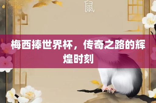 梅西捧世界杯，传奇之路的辉煌时刻