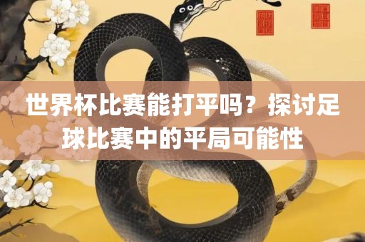 世界杯比赛能打平吗？探讨足球比赛中的平局可能性