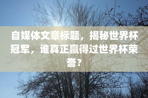 自媒体文章标题，揭秘世界杯冠军，谁真正赢得过世界杯荣誉？