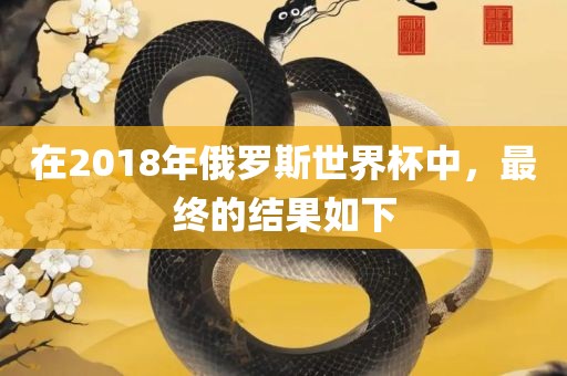 在2018年俄罗斯世界杯中，最终的结果如下