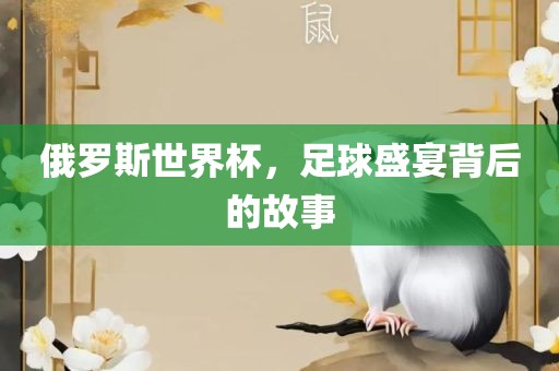 俄罗斯世界杯，足球盛宴背后的故事