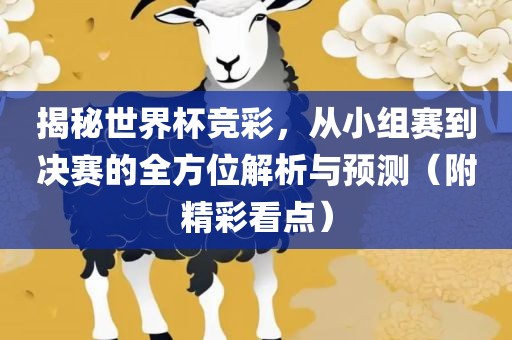 揭秘世界杯竞彩，从小组赛到决赛的全方位解析与预漯河市盈旭机械设备有限公司测（附精彩看点）