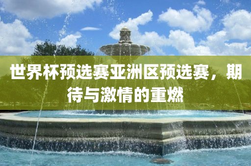 世界杯预选赛亚洲区预选赛，期待与激情的重燃漯河市盈旭机械设备有限公司