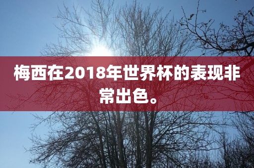梅西在2018年世界杯的表现非常出色。