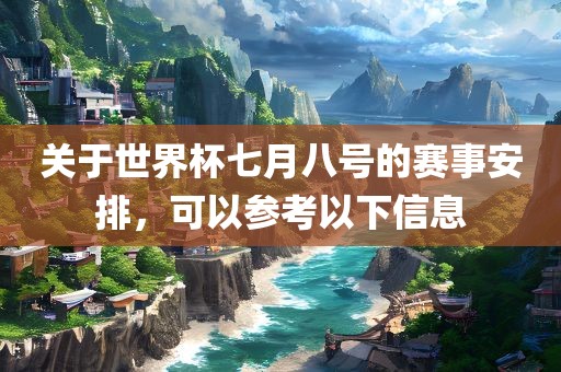 关于世界杯七月八号的赛事安排，可以参考以下信息漯河市盈旭机械设备有限公司