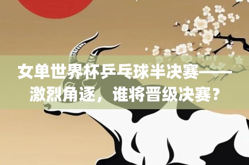 女单世界杯乒乓球半决赛——激烈角逐，谁将晋级决赛漯河市盈旭机械设备有限公司？