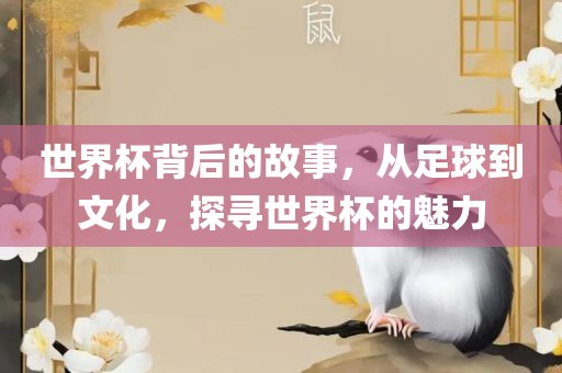 世界杯背后的故事，从足球到文化，探寻世界杯的魅力