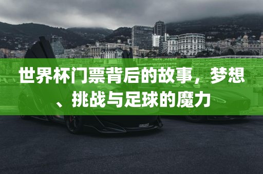 世界杯门票背后的故事，梦想、挑战与足球的魔力