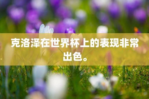 克洛泽在世界杯上的表现非常出色。
