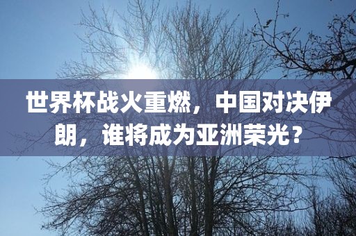 世界杯战火重燃，中国对决伊朗，谁将成为亚洲荣光？