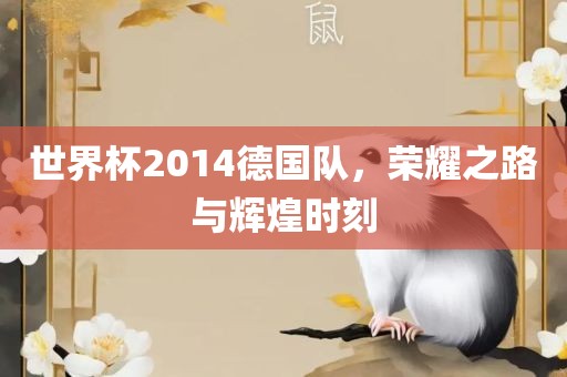 世界杯2014德国队，荣耀之路与辉煌时刻
