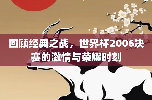 回顾经典之战，世界杯2006决赛的激情与荣耀时刻