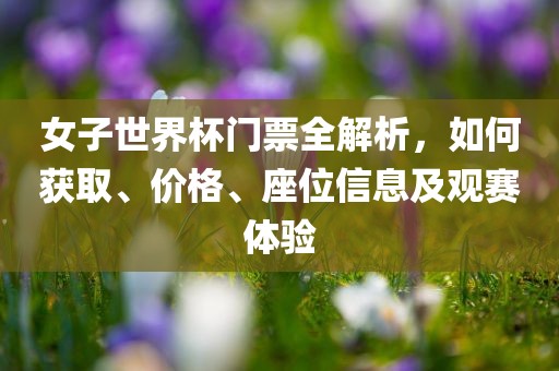 女子世界杯门票全解析，如何获取、价格、座位信息及观赛体验