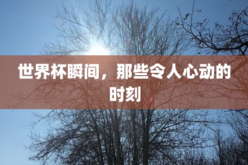 世界杯瞬间，那些令人心动的时刻