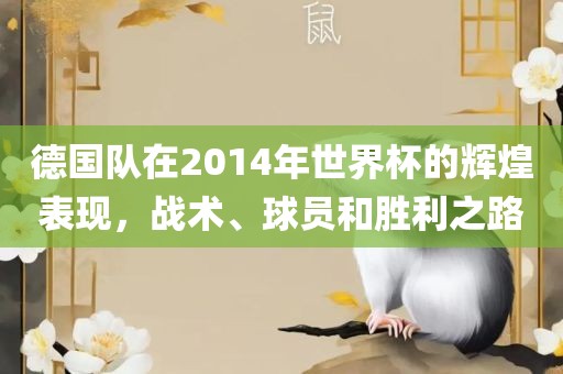 德国队在2014年世界杯的辉煌表现，战术、球员和胜利之路