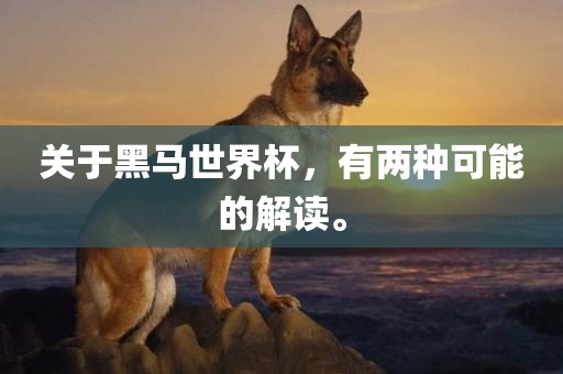 关于黑马世界杯，有两种可能的解读。