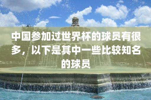 中国参加过世界杯的球员有很多，以下是其中一些比较知名的球员