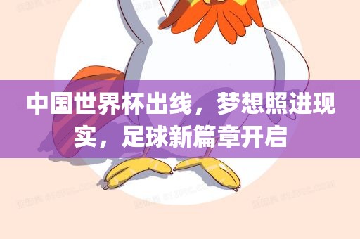 中国世界杯出线，梦想照进现实，足球新篇章开启