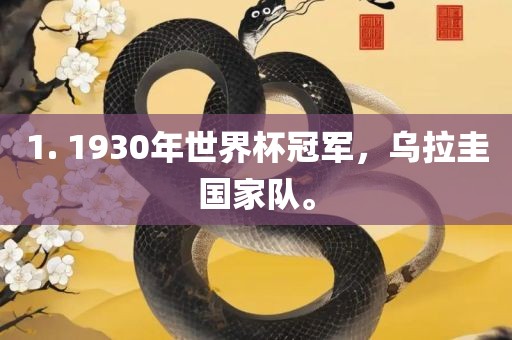 1. 1930年世界杯冠军，乌拉圭国家队。