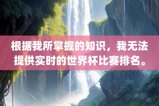 根据我所掌握的知识，我无法提供实时的世界杯比赛排名。