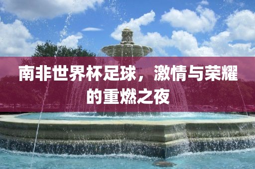 南非世界杯足球，激情与荣耀的重燃之夜漯河市盈旭机械设备有限公司
