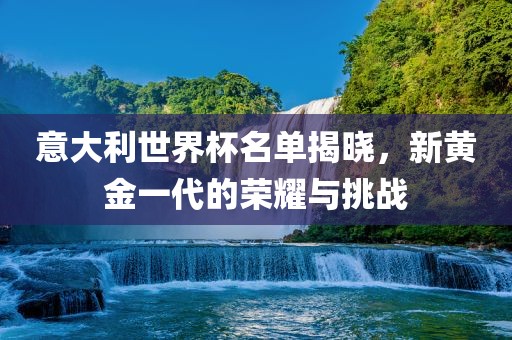 意大利世界杯名单揭晓，新黄金一代的荣耀与挑战漯河市盈旭机械设备有限公司