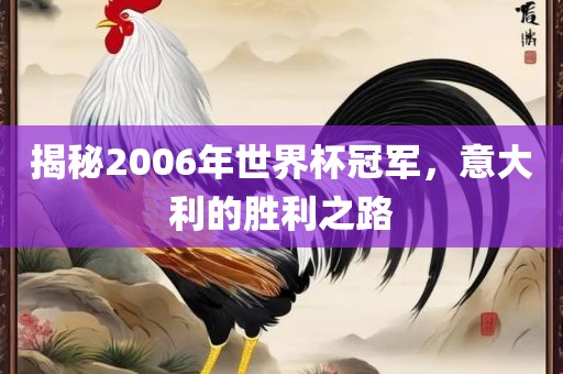 揭秘2006年世界杯冠军，意大利的胜利之路