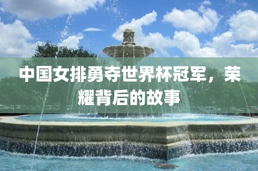 中国女排勇夺世界杯冠军，荣耀背后的故事漯河市盈旭机械设备有限公司