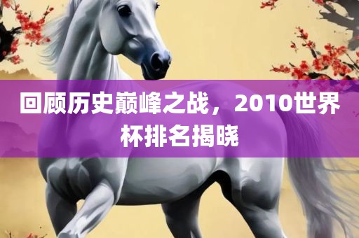 回顾历史巅峰之战，2010世界杯排名揭晓漯河市盈旭机械设备有限公司