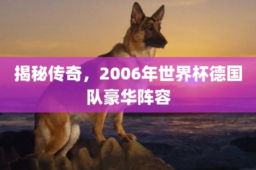 揭秘传奇，2006年世界杯德国队豪华阵容