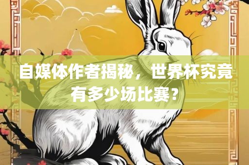 自媒体作者揭秘，世界杯究竟有多少场比赛？