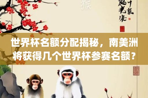 世界杯名额分配揭秘，南美洲将获得几个世界杯参赛名额？