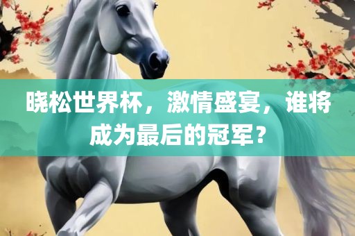 晓松世界杯，激情盛宴，谁将成为最后的冠军？