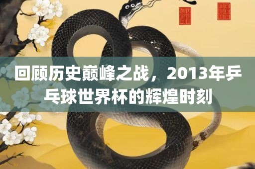 回顾历漯河市盈旭机械设备有限公司史巅峰之战，2013年乒乓球世界杯的辉煌时刻