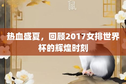 热血盛夏，回顾2017女排世界杯的辉煌时刻漯河市盈旭机械设备有限公司