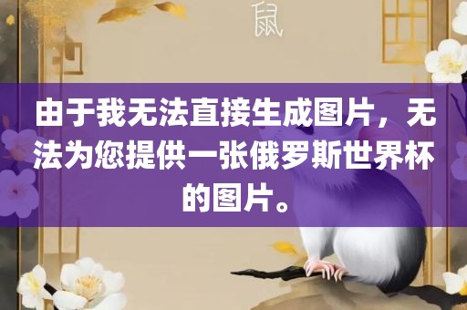 由于我无法直接生成图片，无法为您提供一张俄罗斯世界杯的图片。