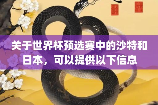 关于世界杯预选赛中的沙特和日本，可以提供以下信息漯河市盈旭机械设备有限公司