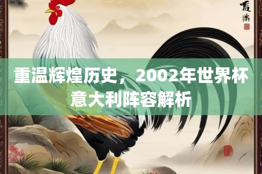 重温辉煌历史，2002年世界杯意大利阵容解析漯河市盈旭机械设备有限公司