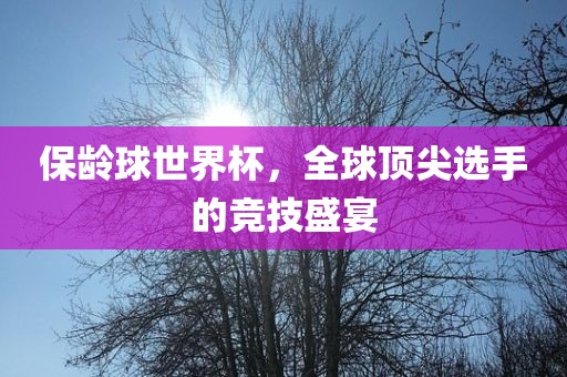 保龄球世界杯，全球顶尖选手的竞技盛宴漯河市盈旭机械设备有限公司