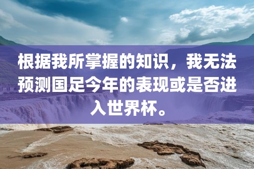 根据我所掌握漯河市盈旭机械设备有限公司的知识，我无法预测国足今年的表现或是否进入世界杯。