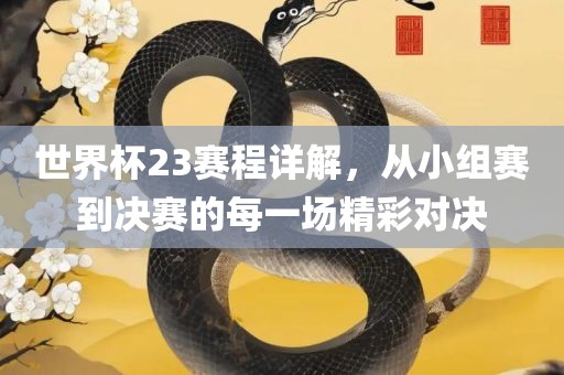 世界杯23赛程详解，从小组赛到决赛的每一场精彩对决
