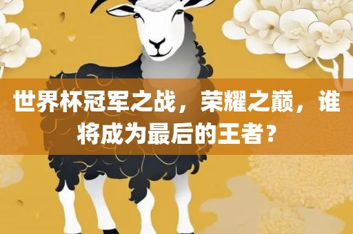 世界杯冠军之战，荣耀之巅，谁将成为最后的王者？
